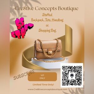 Stuffed Tote, Backpack, Bag or Handbag 2-4 items, retail $50-$200 based of bid